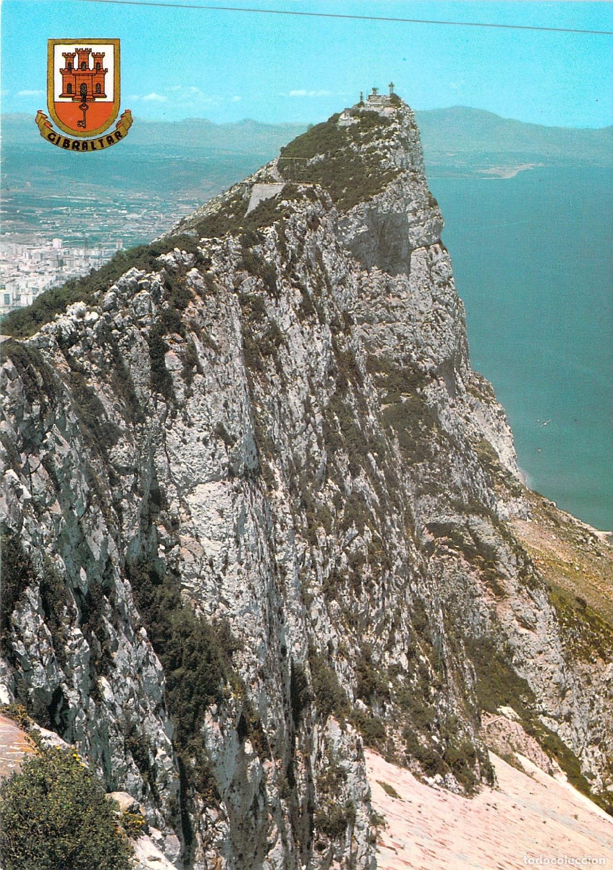 Postales: Postal de Gibraltar: Vista de Rock Gun desde el Telef&eacute;rico
