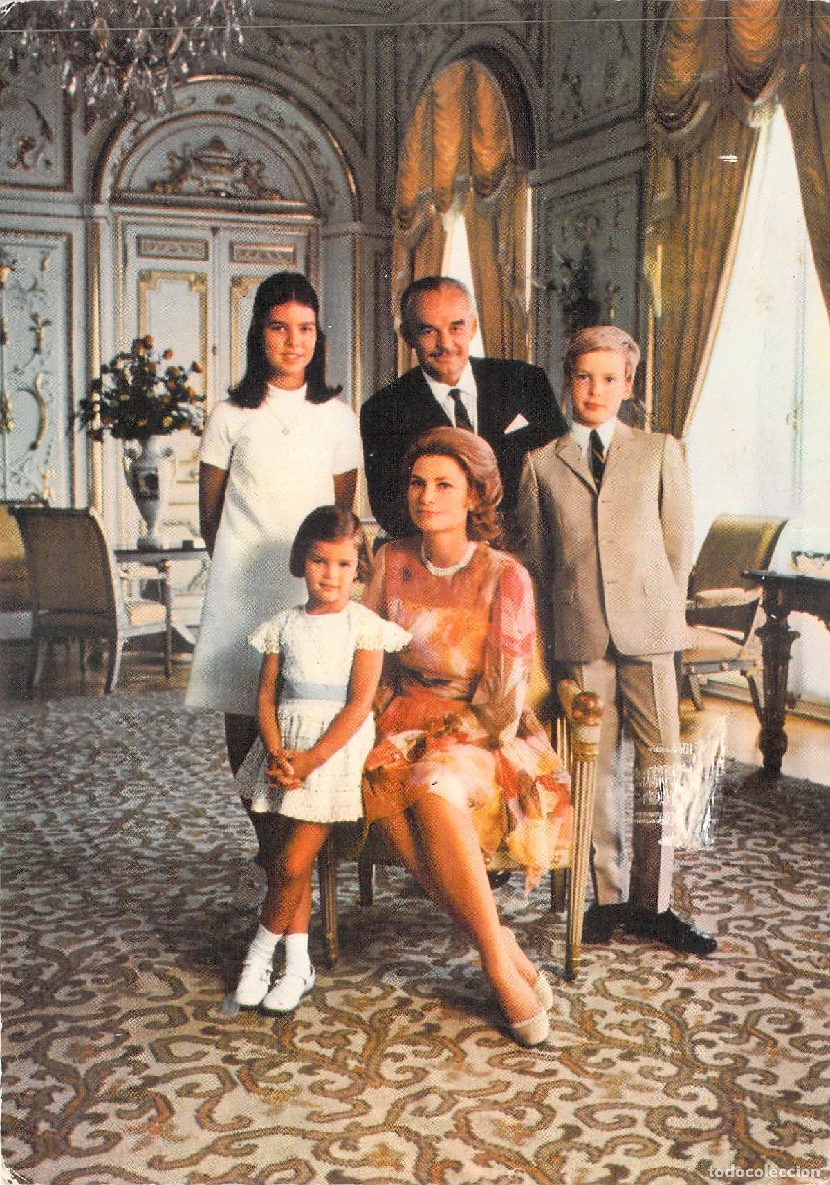 Postales: Postal de la Familia Real de M&oacute;naco con Princesa Grace y Rainiero III