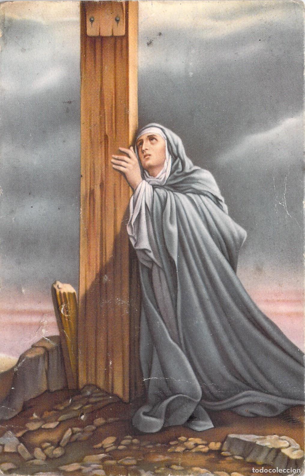 Postales: Postal de Arte Religioso de Mar&iacute;a Magdalena al Pie de la Cruz