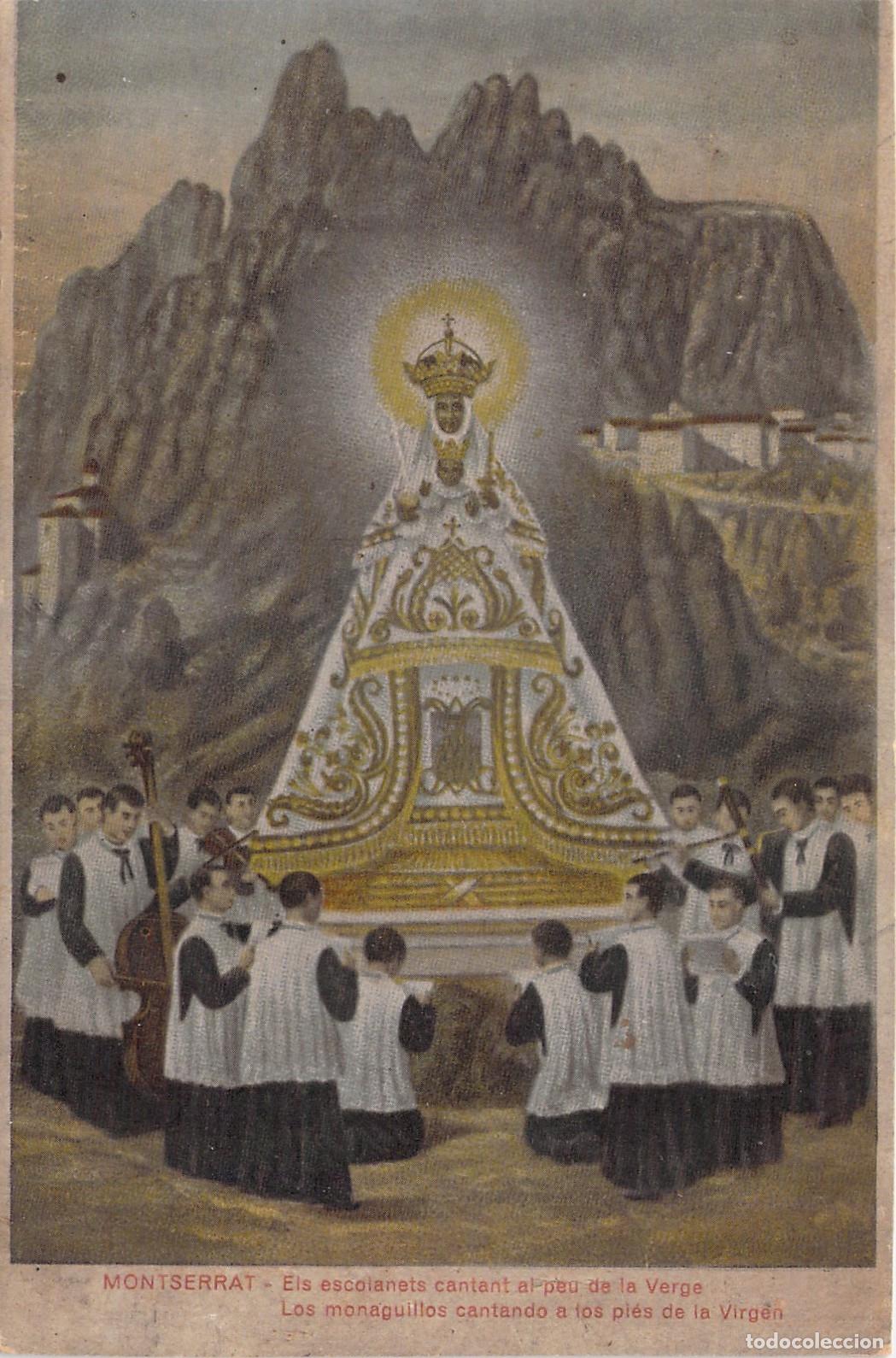 Postales: Tarjeta Postal de la Virgen de Montserrat y Monaguillos