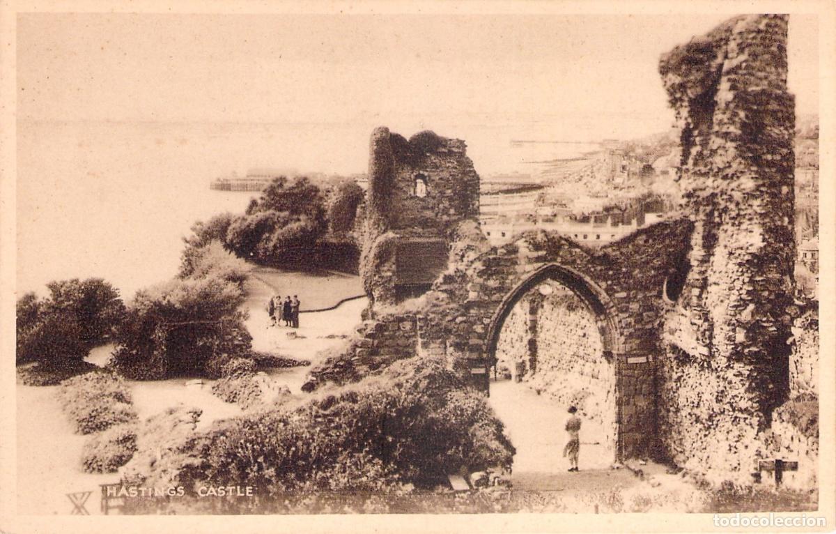 Postales: Tarjeta Postal de las Ruinas del Castillo de Hastings en Sussex Inglaterra
