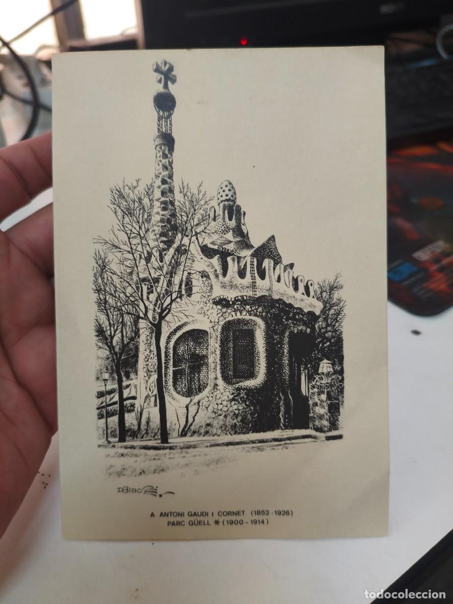 Postales: POSTAL D&Iacute;PTIC ANTONI GAUD&Iacute; I CORNET &ndash; PARC G&Uuml;ELL &ndash; DIBUIX DBLAD&Eacute;
