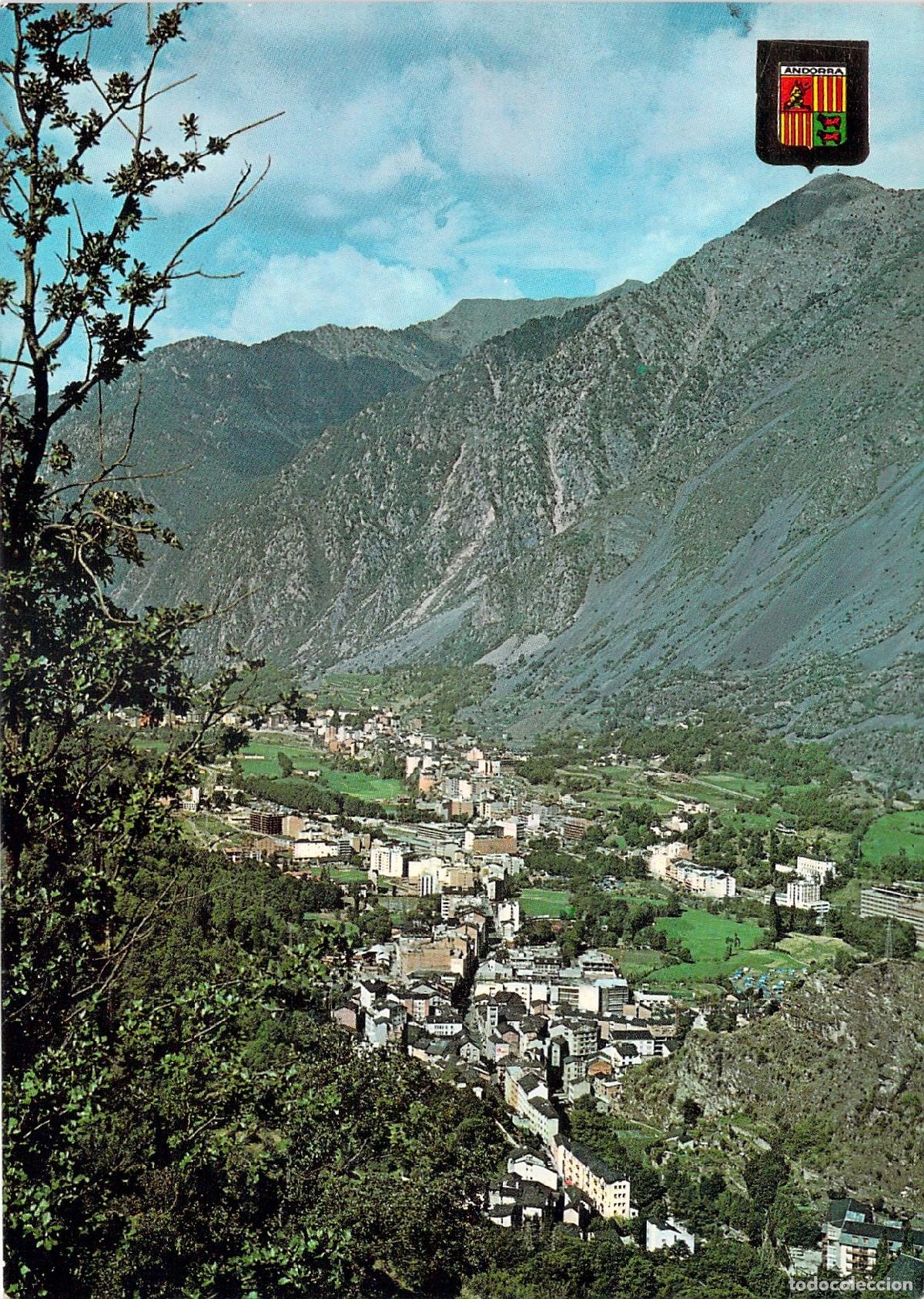 Postales: Postal de Valls d'Andorra, Andorra la Vella y Les Escaldes