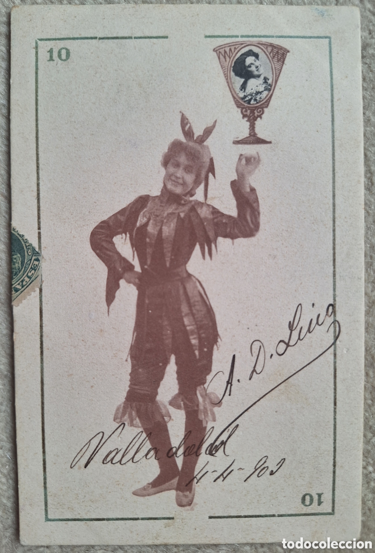 Postales: Tarjeta postal Baraja Canovas Naipe - Reverso sin dividir - Hauser y Menet - Madrid - Circulada