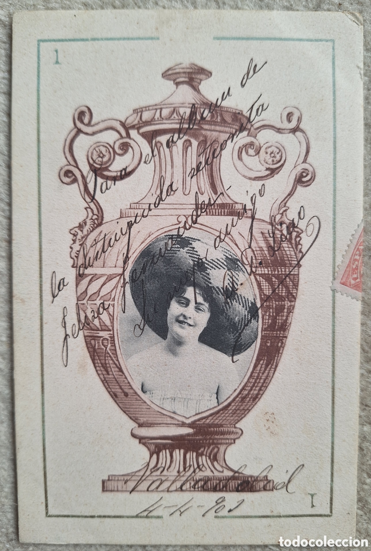 Postales: Tarjeta postal Baraja Canovas Naipe - Reverso sin dividir - Hauser y Menet - Madrid - Circulada