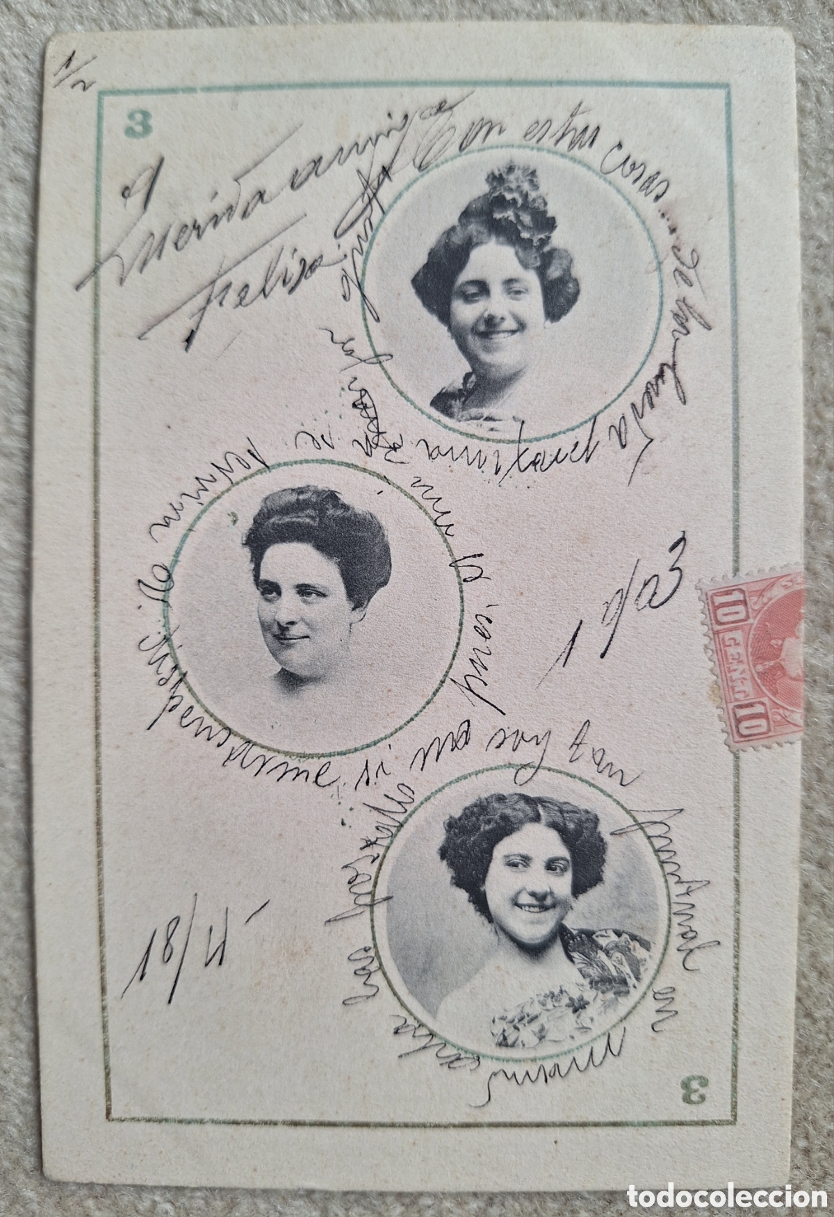 Postales: Tarjeta postal Baraja Canovas Naipe - Reverso sin dividir - Hauser y Menet - Madrid - Circulada