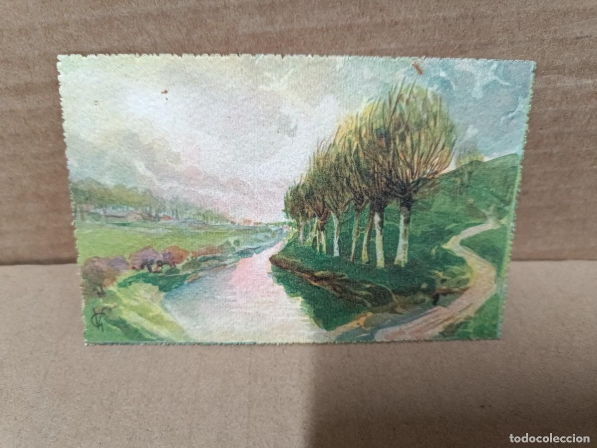 Postales: ANTIGUA POSTAL, PAISAJE CON RIO, SEGURAMENTE PINTADA A MANO -S1