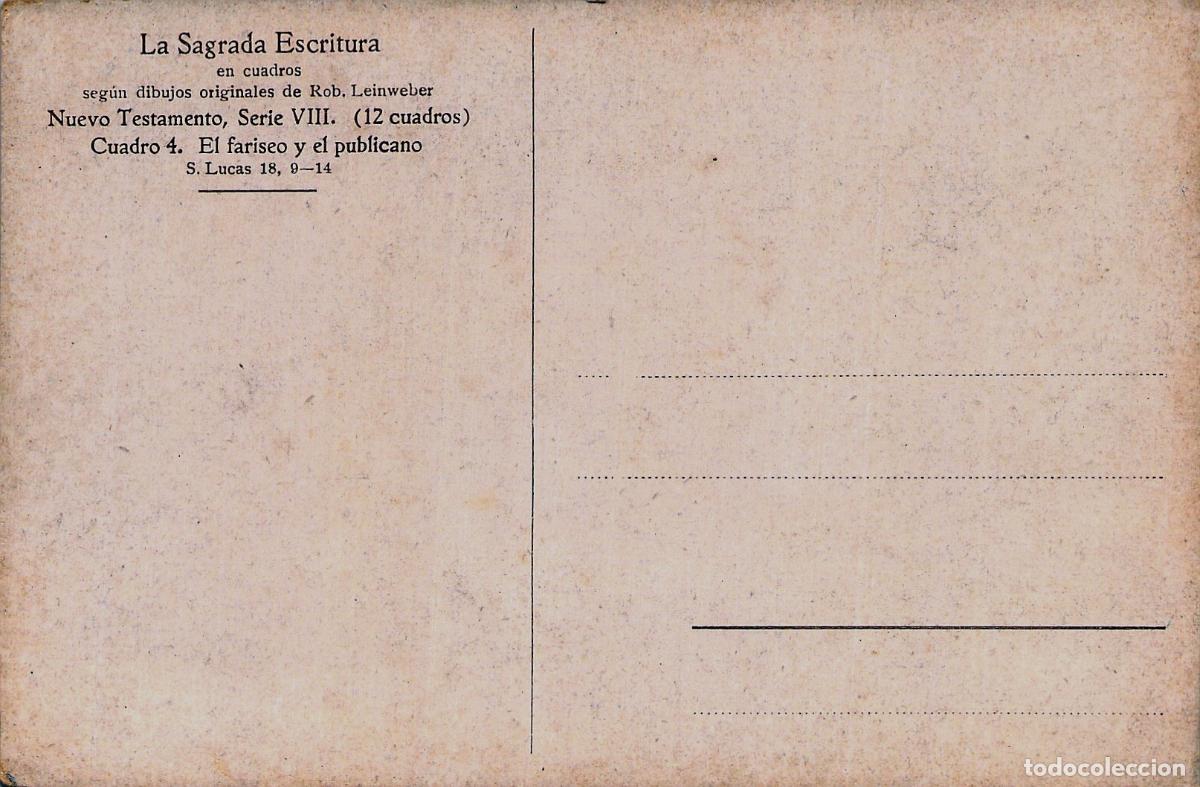 Postales: Postal Religiosa El Fariseo y el Publicano Robert Leinweber - Foto 2