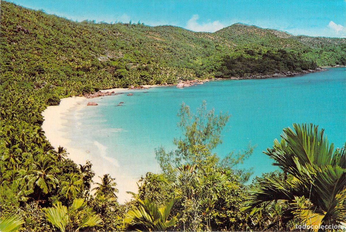 Postal de la Playa Anse Lazio en Praslin, Seychelles