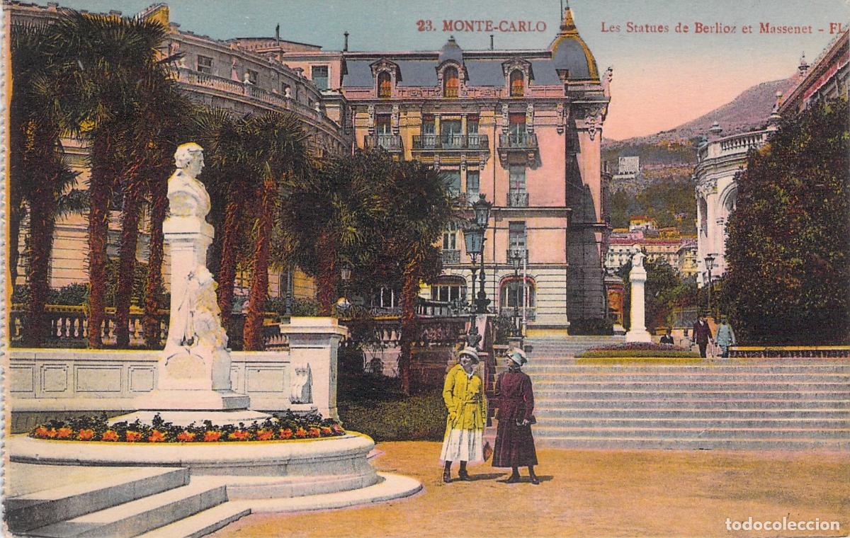 Cartes Postales: Postal de Monte-Carlo, Las Estatuas de Berlioz y Massenet