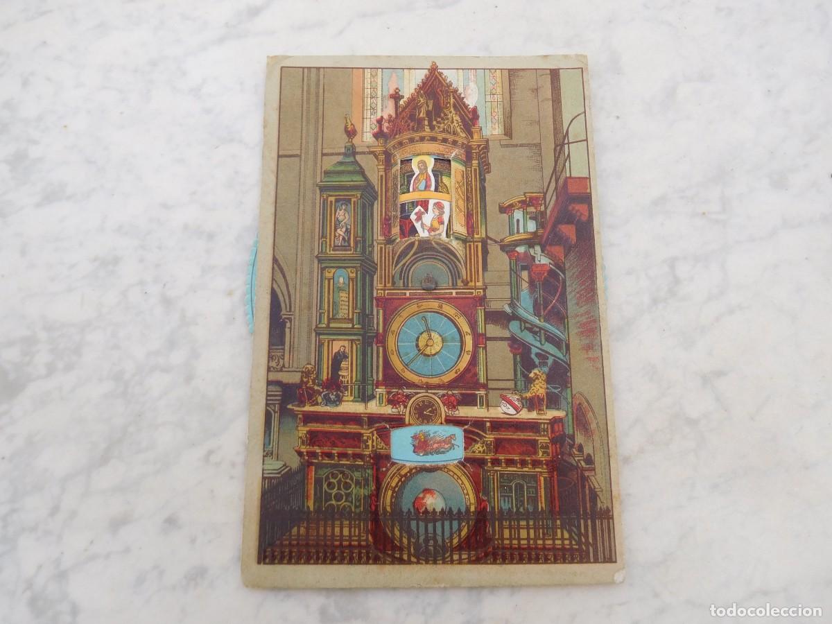 Cartes Postales: Postal antigua reloj astron&oacute;mico de M&uuml;nster con discos giratorios