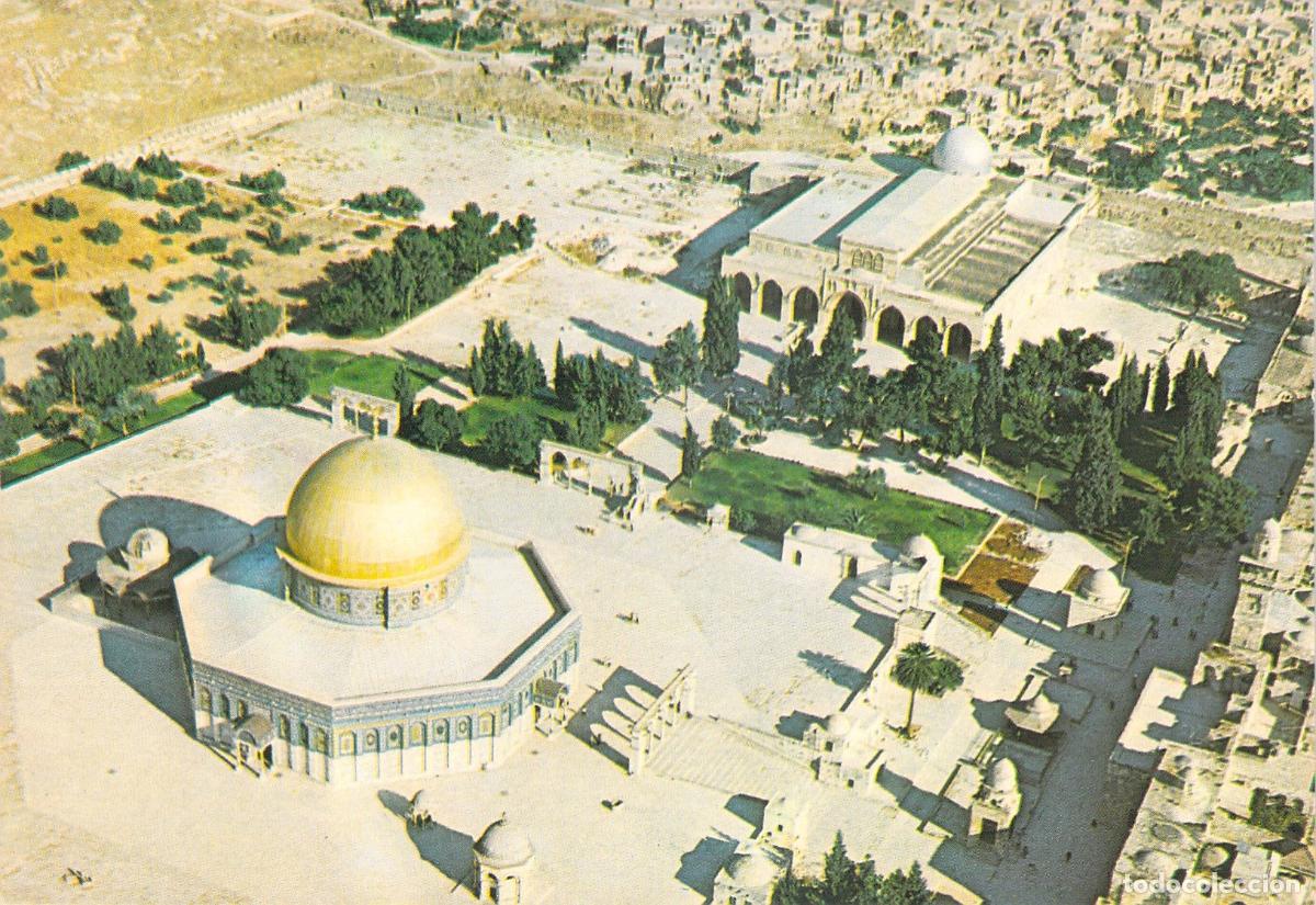 Postales: Postal de la C&uacute;pula de la Roca en Jerusal&eacute;n Vista A&eacute;rea