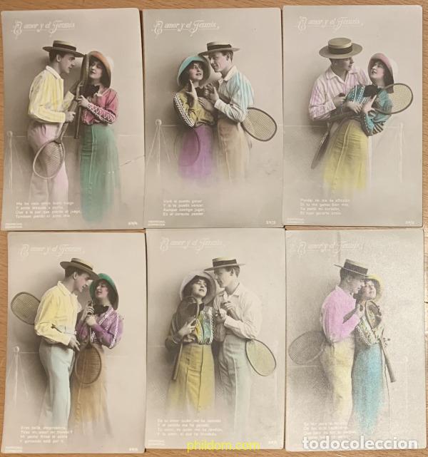 Postais: 6 POSTALES EL AMOR Y EL TENNIS TENIS DUMMATZEM