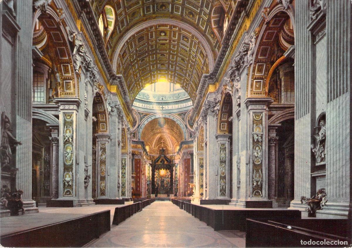 Cartoline: Postal de la Bas&iacute;lica de San Pedro, Interior, Vaticano