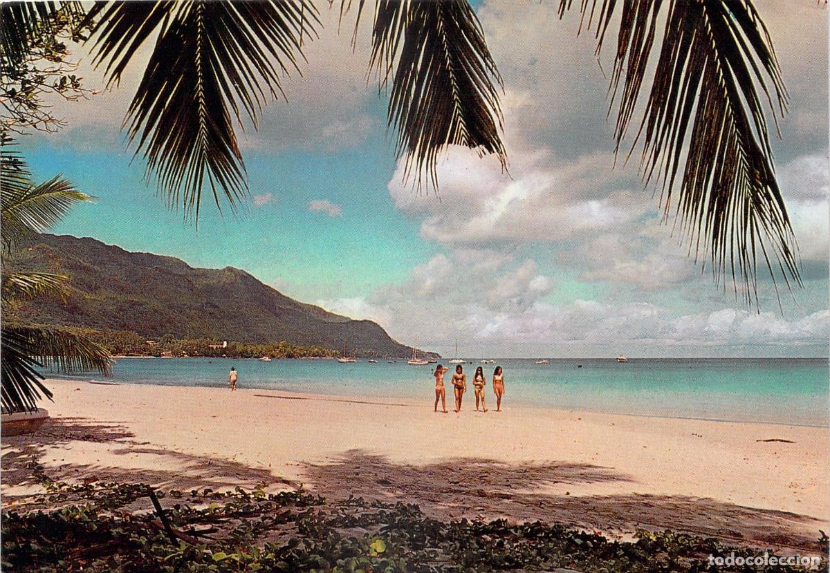 Postales: Postal de la Playa Beau Vallon Bay en Isla Mahe, Seychelles