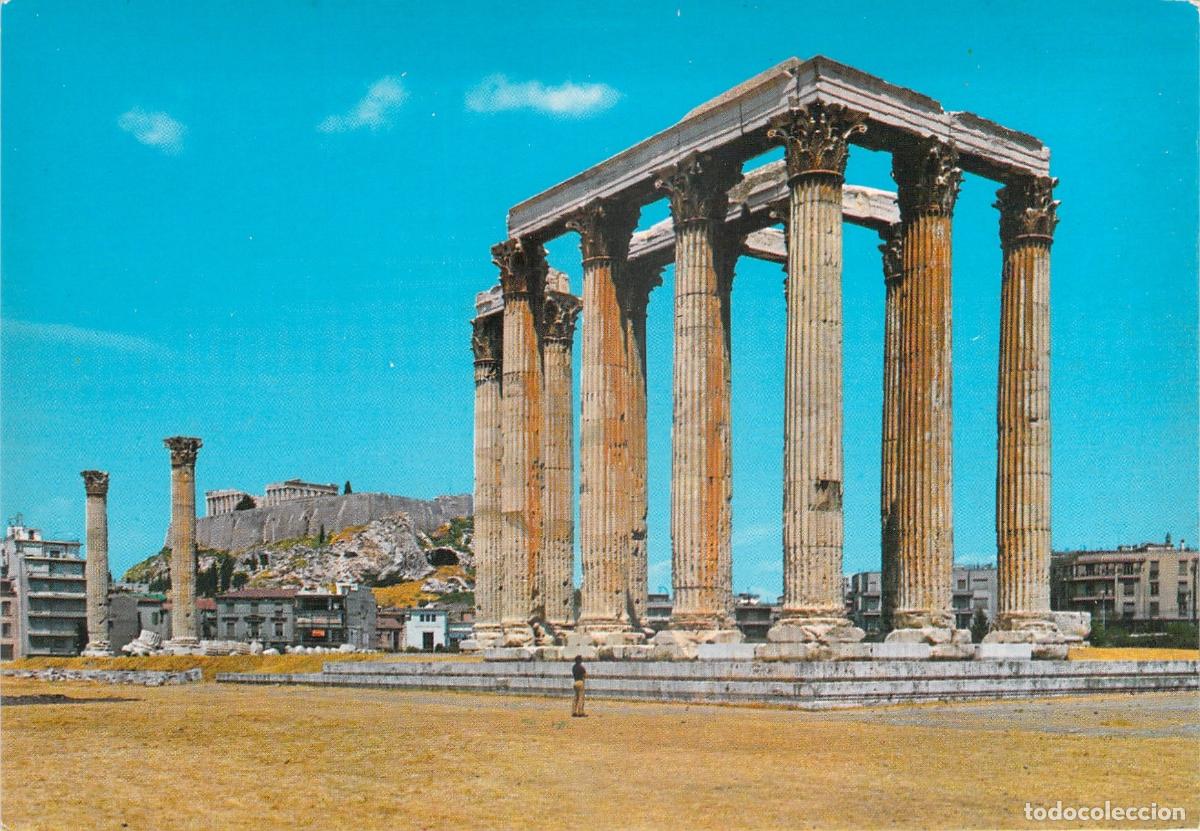 Postais: Postal del Templo de Zeus Ol&iacute;mpico en Atenas Grecia