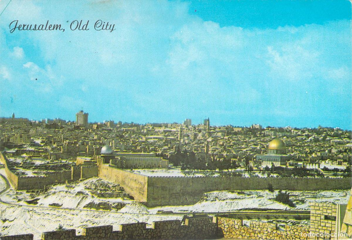 Postales: Postal de Jerusal&eacute;n Ciudad Vieja con Nieve desde Monte de los Olivos