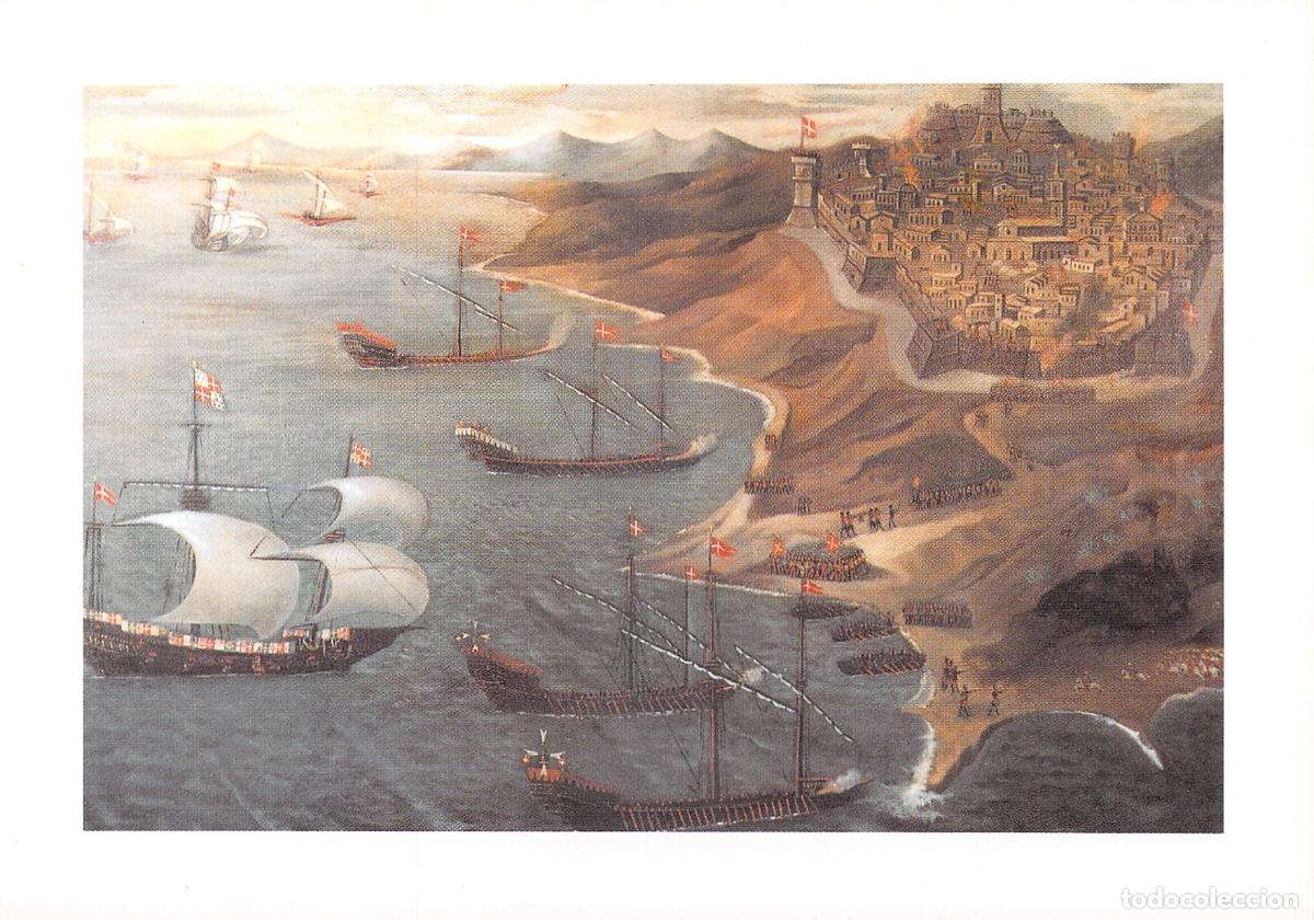 Postales: Postal Art&iacute;stica Galeras de Malta en el Sitio de Cand&iacute;a