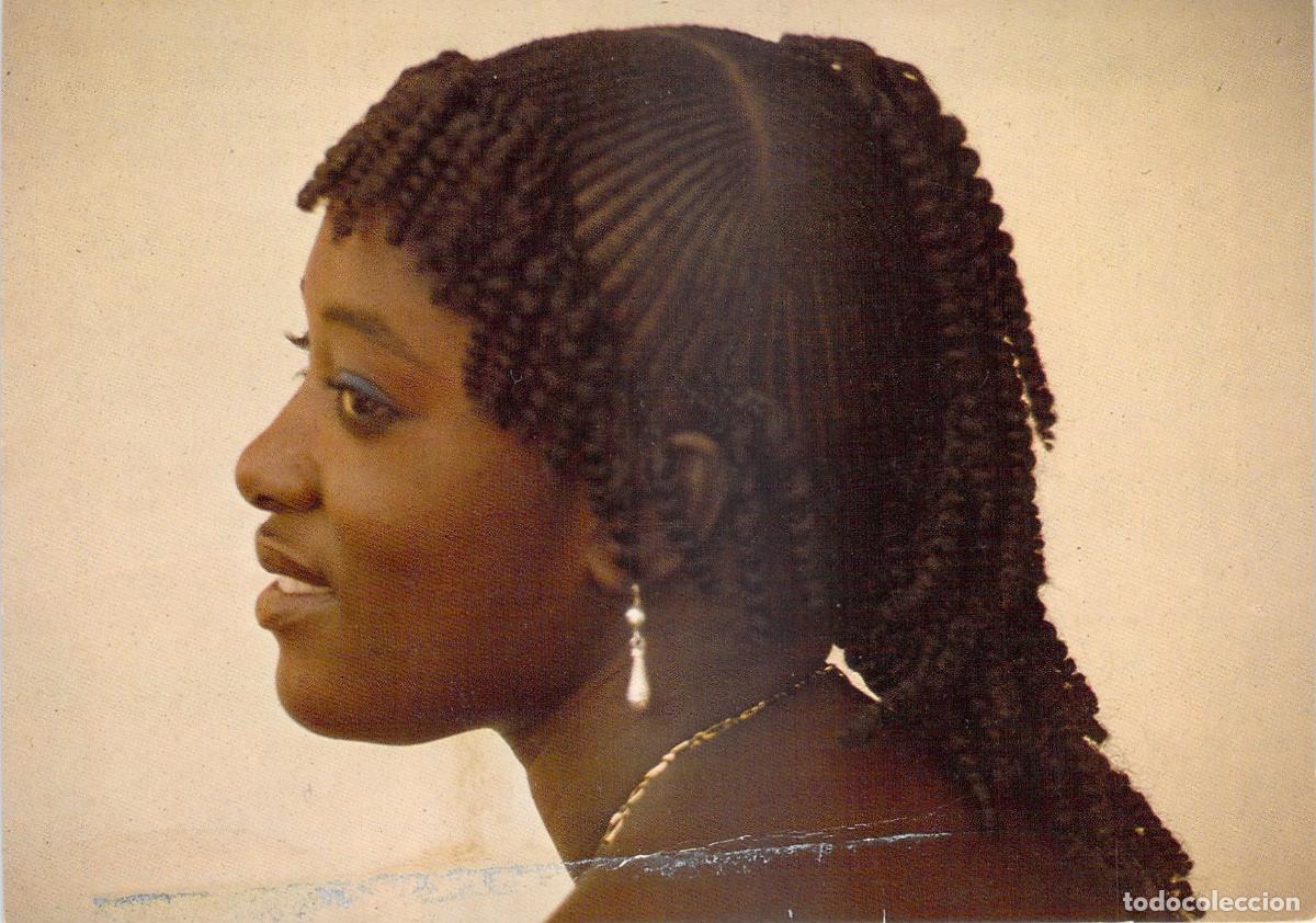 Postales: Postal Peinado Tradicional Senegal&eacute;s Retrato de Mujer