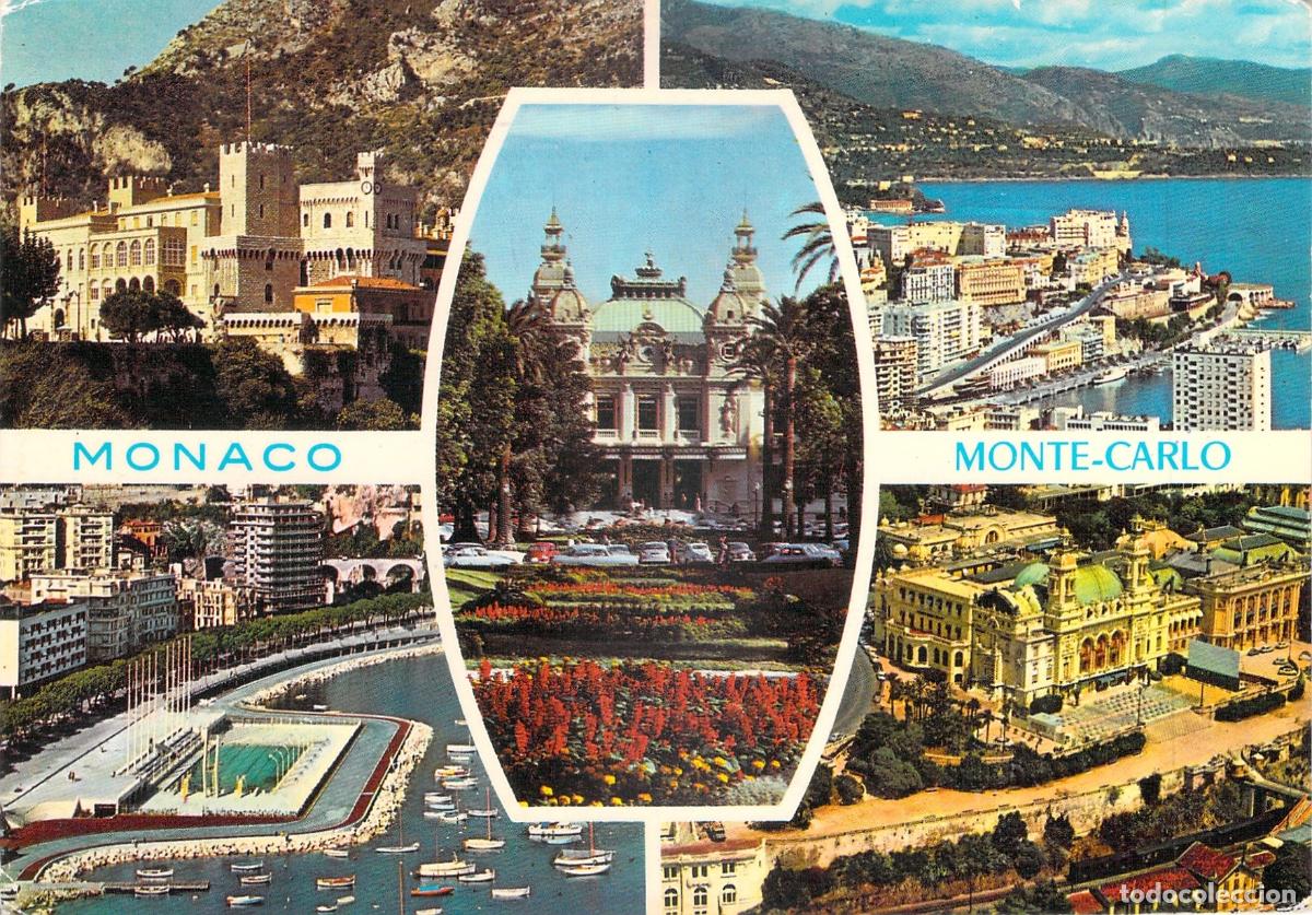 Postales: Postal de M&oacute;naco y Montecarlo con Vistas M&uacute;ltiples