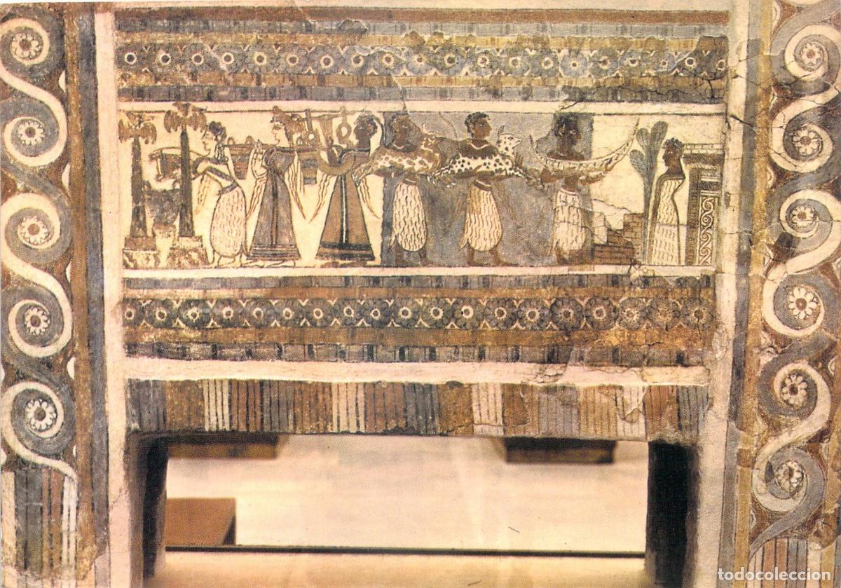Postales: Postal del Sarc&oacute;fago de Ayia Triada, Museo de Heracli&oacute;n