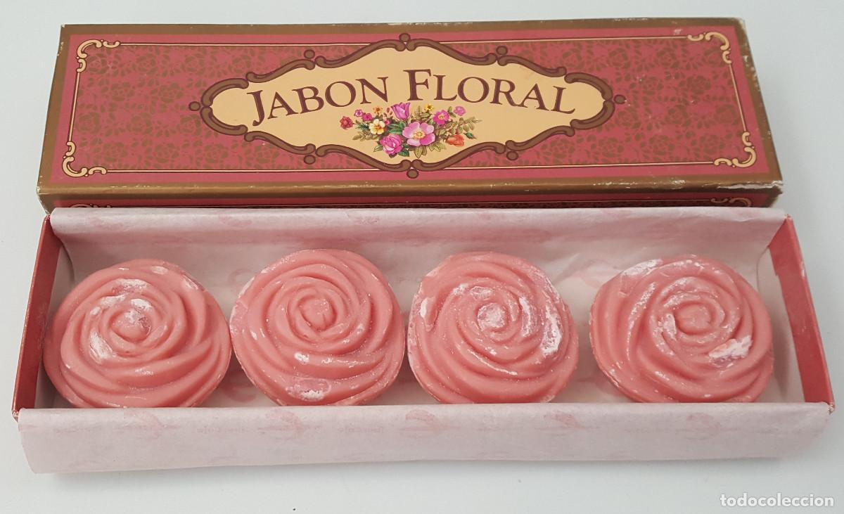 Postales: JAB&Oacute;N FLORAL DE JABONES CABRERIZO DE ARIZA, ESTUCHE CON 4 JABONES, PUBLICIDAD IBER CAJA