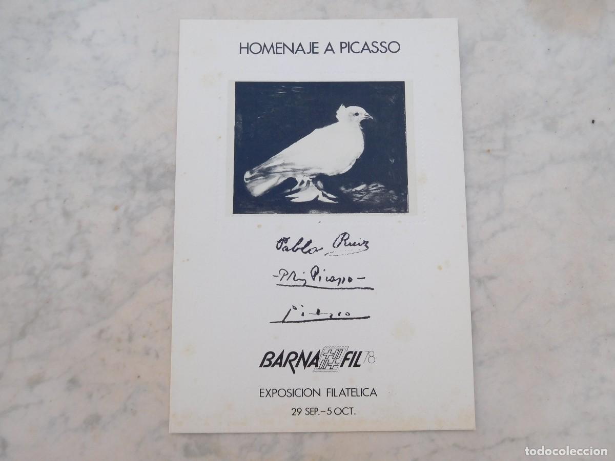 Postcards: Postal homenaje a Picasso barnafil exposici&oacute;n filatelica numerada