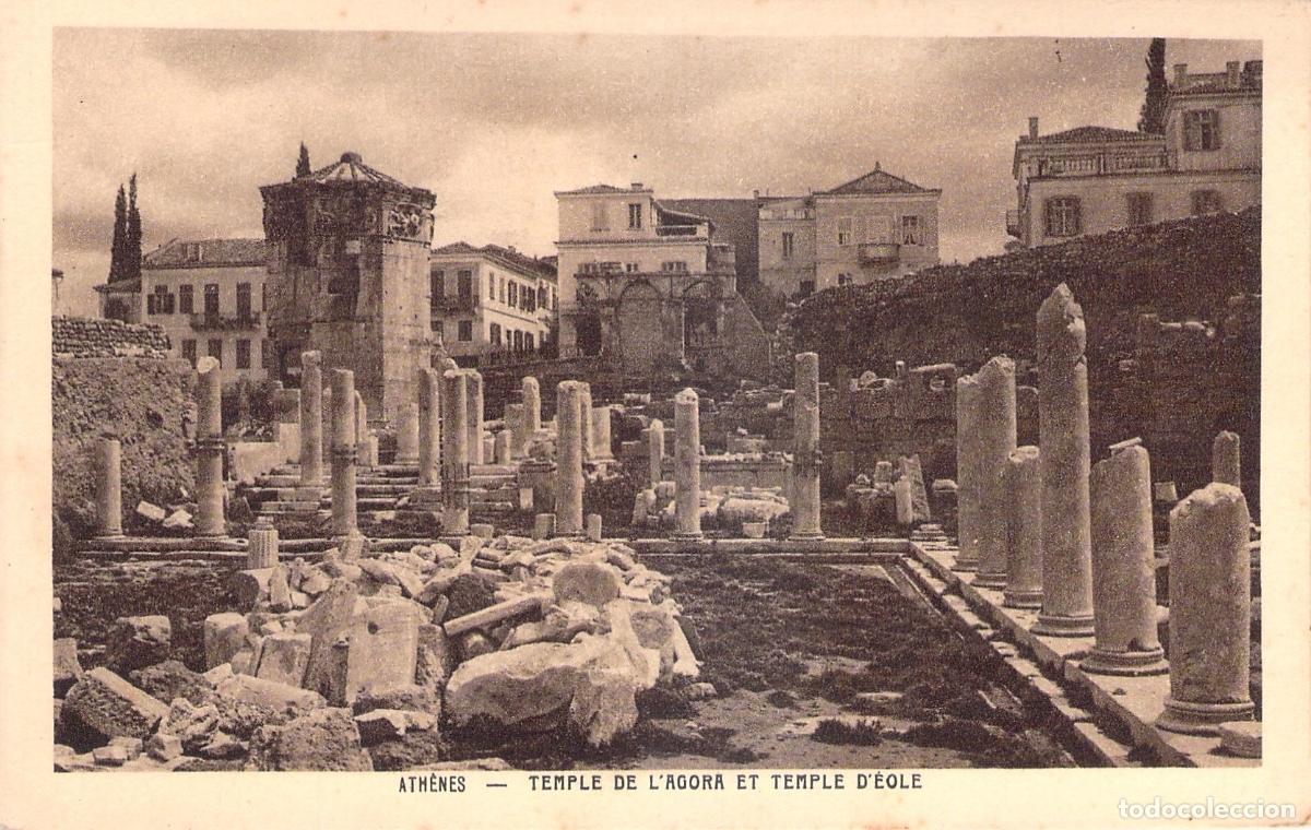 Postales: Postal de Atenas: Templo del &Aacute;gora y Templo de &Eacute;olo