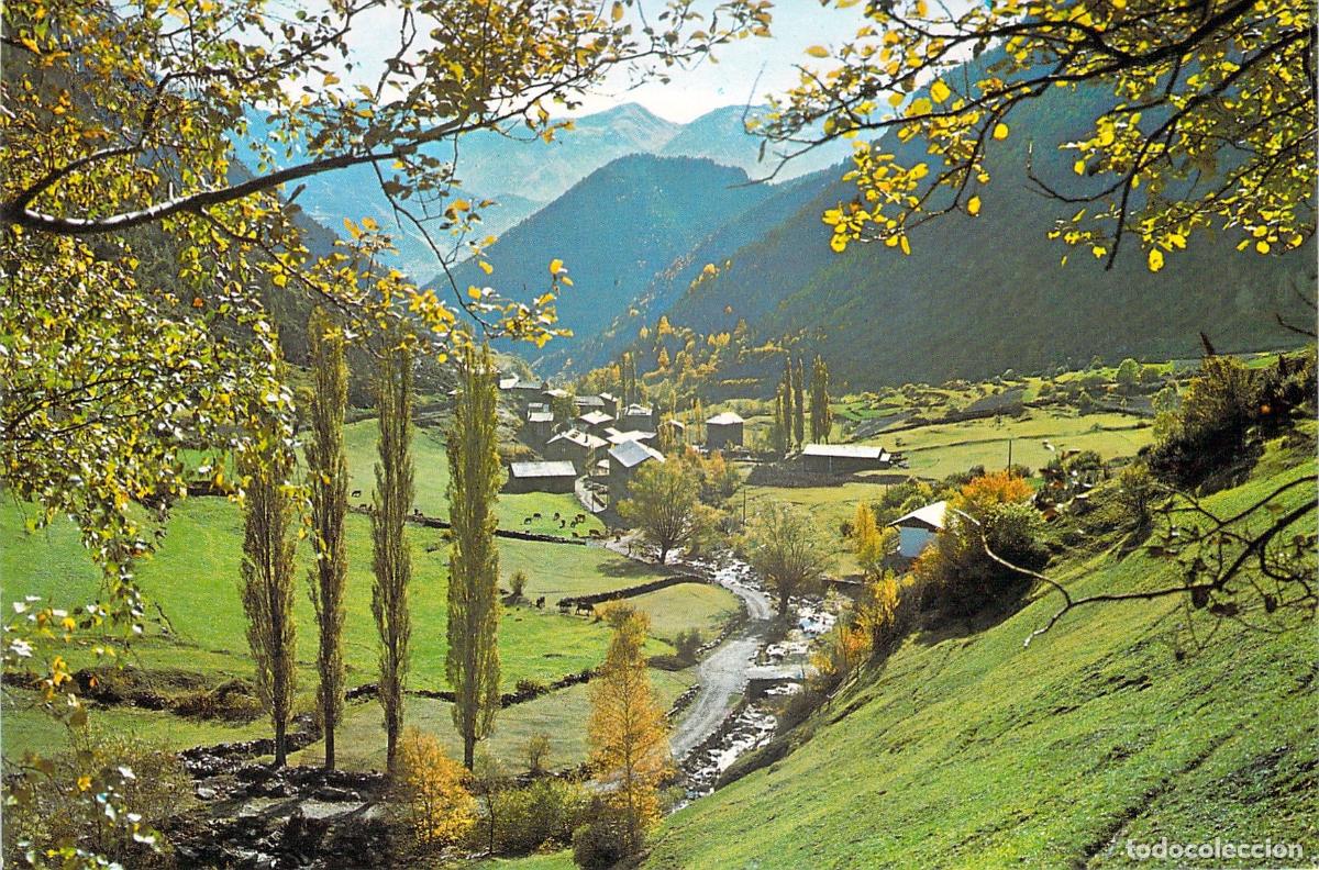Postcards: Postal de Arinsal, Andorra - Vista del Valle y Pueblo