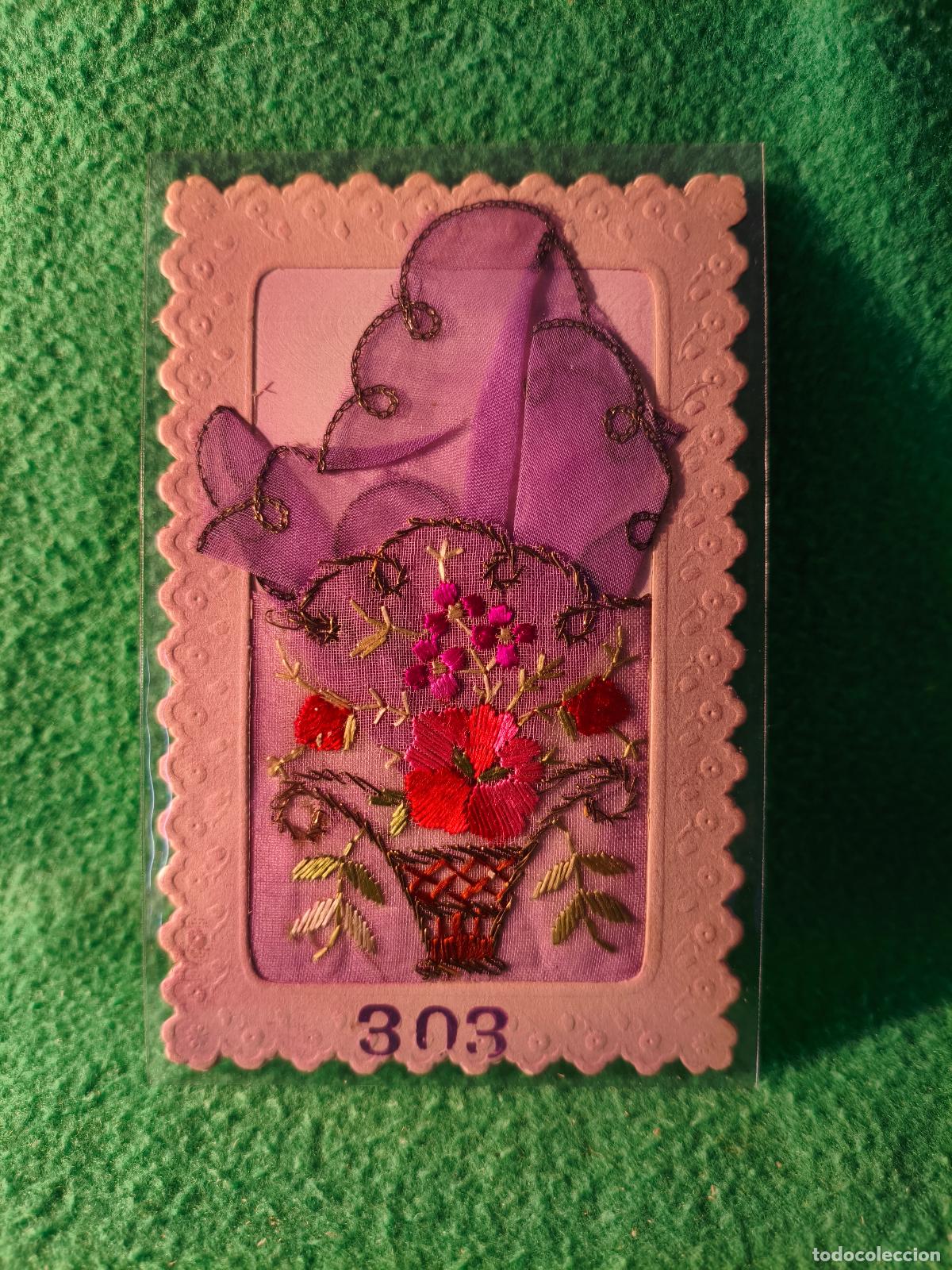 Postales: ANTIGUA POSTAL BORDADA Y TROQUELADA. - Foto 3