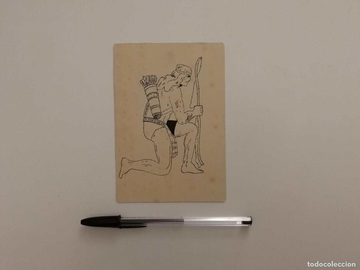 Postkarten: ANTIGUA TARJETA CON DIBUJO DE - INDIO ARRODILLADO - INDIOS