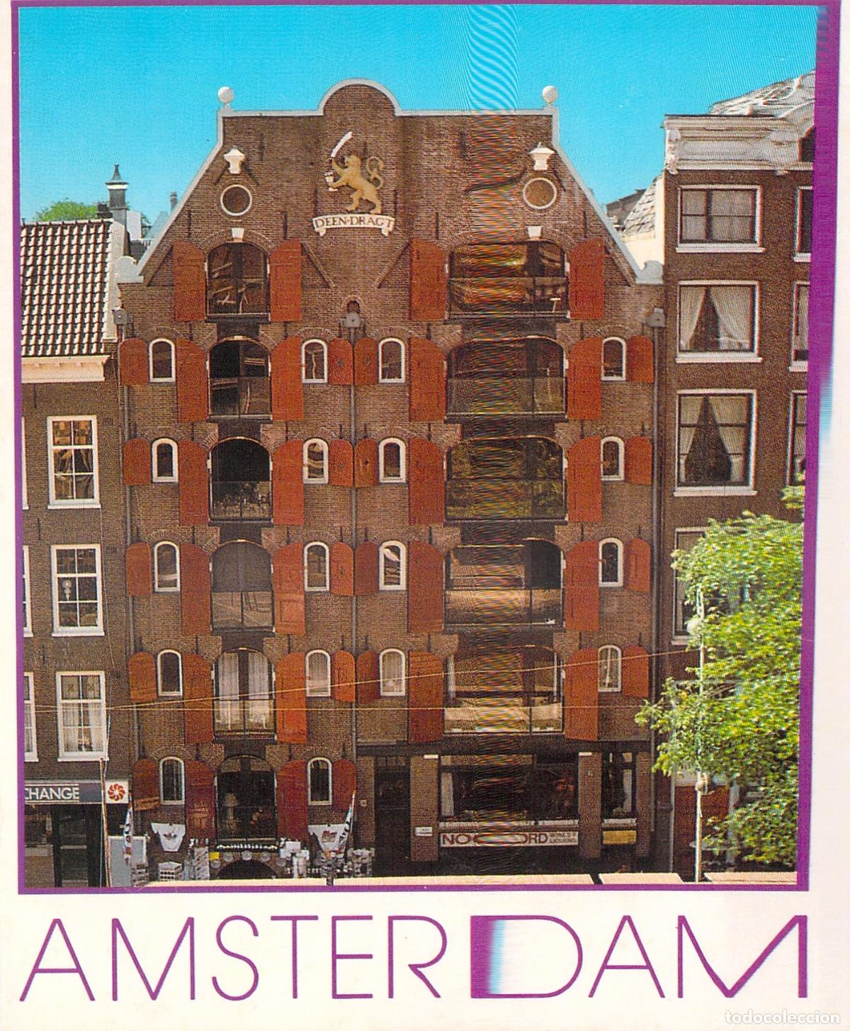 Cartoline: Postal de &Aacute;msterdam con el Edificio Hist&oacute;rico D'Eendragt en Singel