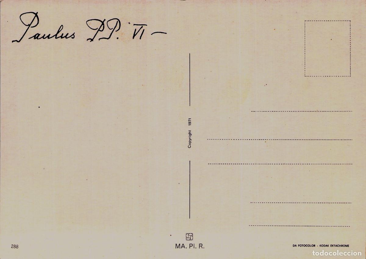Postales: Postal del Papa Pablo VI con Capa Roja y Gesto de Bendici&oacute;n - Foto 2