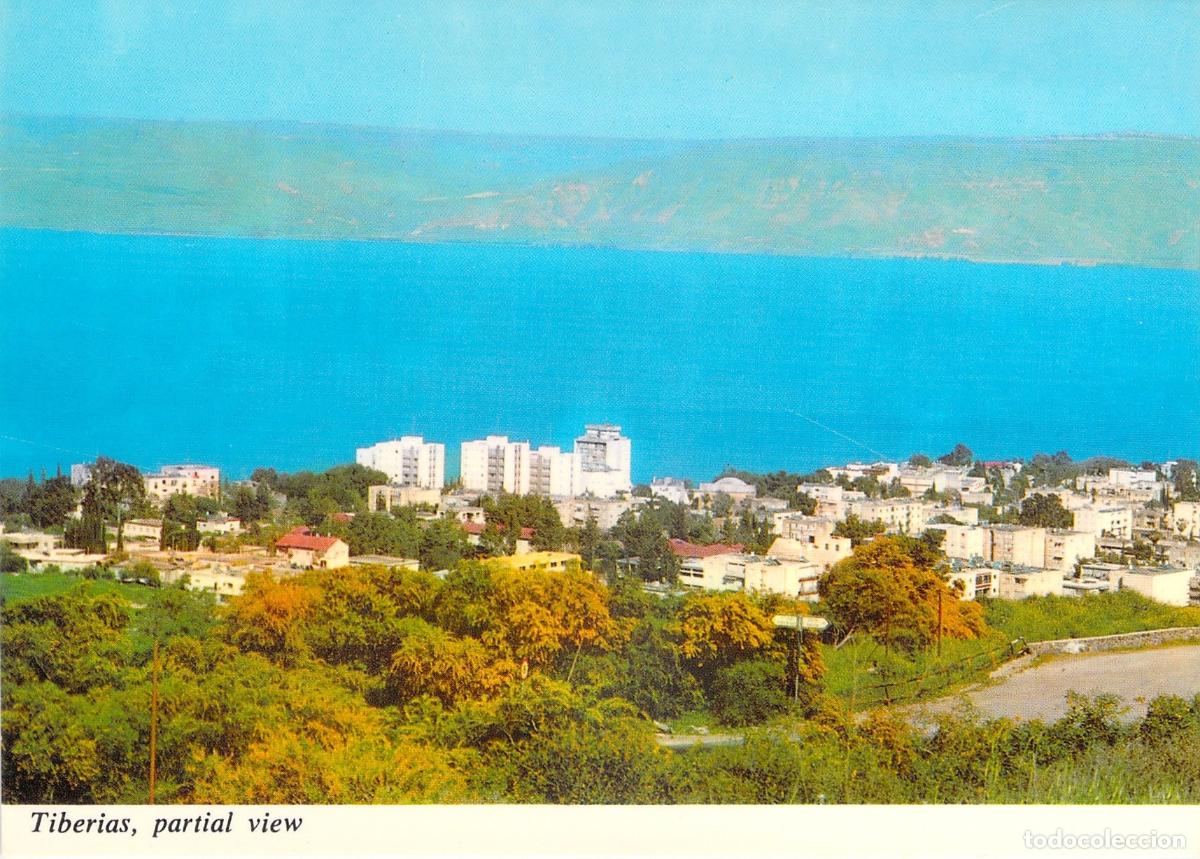Cartes Postales: Postal de Tiber&iacute;ades con vista parcial y el Mar de Galilea, Israel