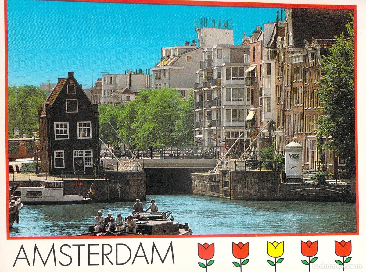Postales: Postal de &Aacute;msterdam con Vista al Canal Oude Schans