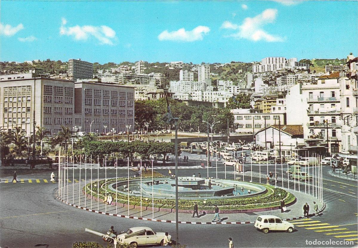 Postkarten: Postal de Argel, Plaza del 1 de Mayo, Vista Urbana de Argelia