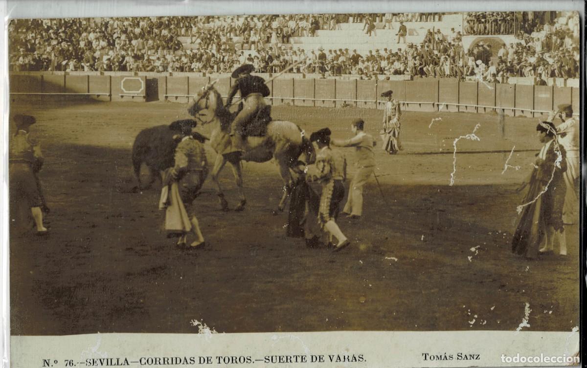 Postkarten: POSTAL TAURINA. SEVILLA. CORRIDAS DE TOROS. SUERTE DE VARAS N&ordm;76. P-TOR-450