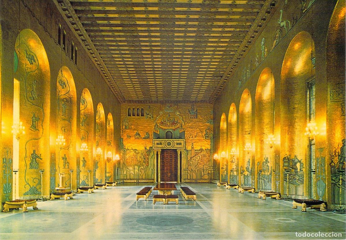 Postcards: Postal del Sal&oacute;n Dorado en el Ayuntamiento de Estocolmo, Suecia