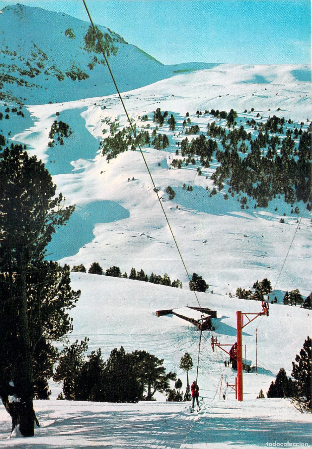 Cartoline: Postal Telesqu&iacute; de Grau Roig al Coll Blanc, Envalira, Andorra