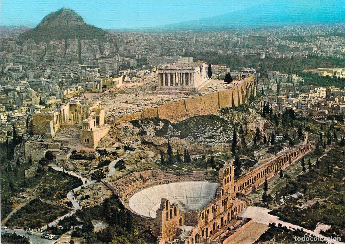 Postcards: Postal de la Acr&oacute;polis de Atenas y Ode&oacute;n de Herodes &Aacute;tico