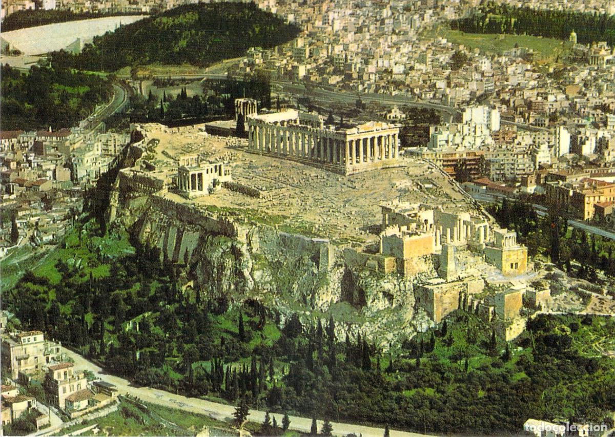 Postcards: Postal de la Acr&oacute;polis de Atenas, Vista A&eacute;rea de Grecia