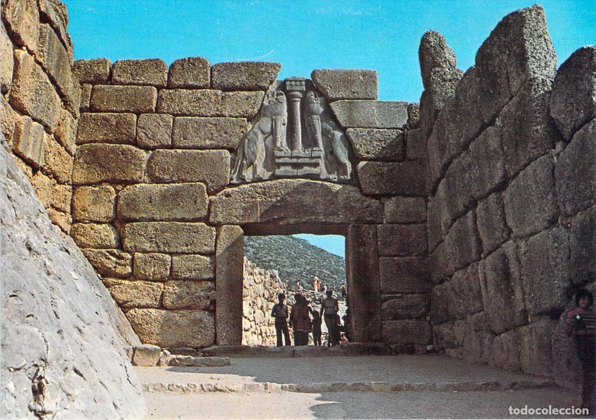 Postcards: Postal Puerta de los Leones en Micenas, Grecia