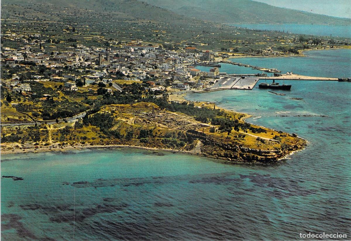 Postcards: Postal de Vista A&eacute;rea de Egina y el Templo de Apolo, Grecia