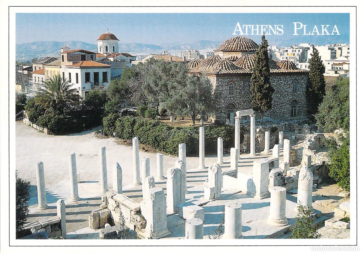 Cartes Postales: Postal de Atenas Plaka con Ruinas del &Aacute;gora Romana y Mezquita