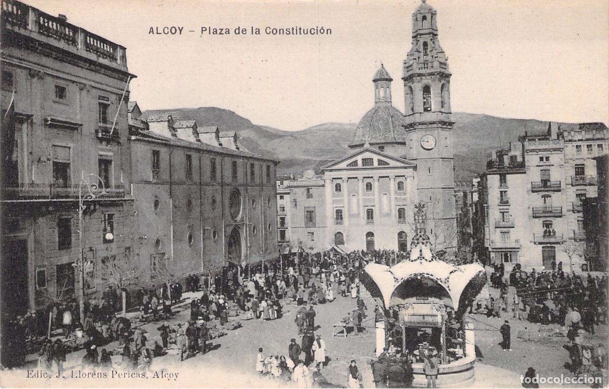 Cartes Postales: Postal Antigua de Alcoy - Plaza de la Constituci&oacute;n