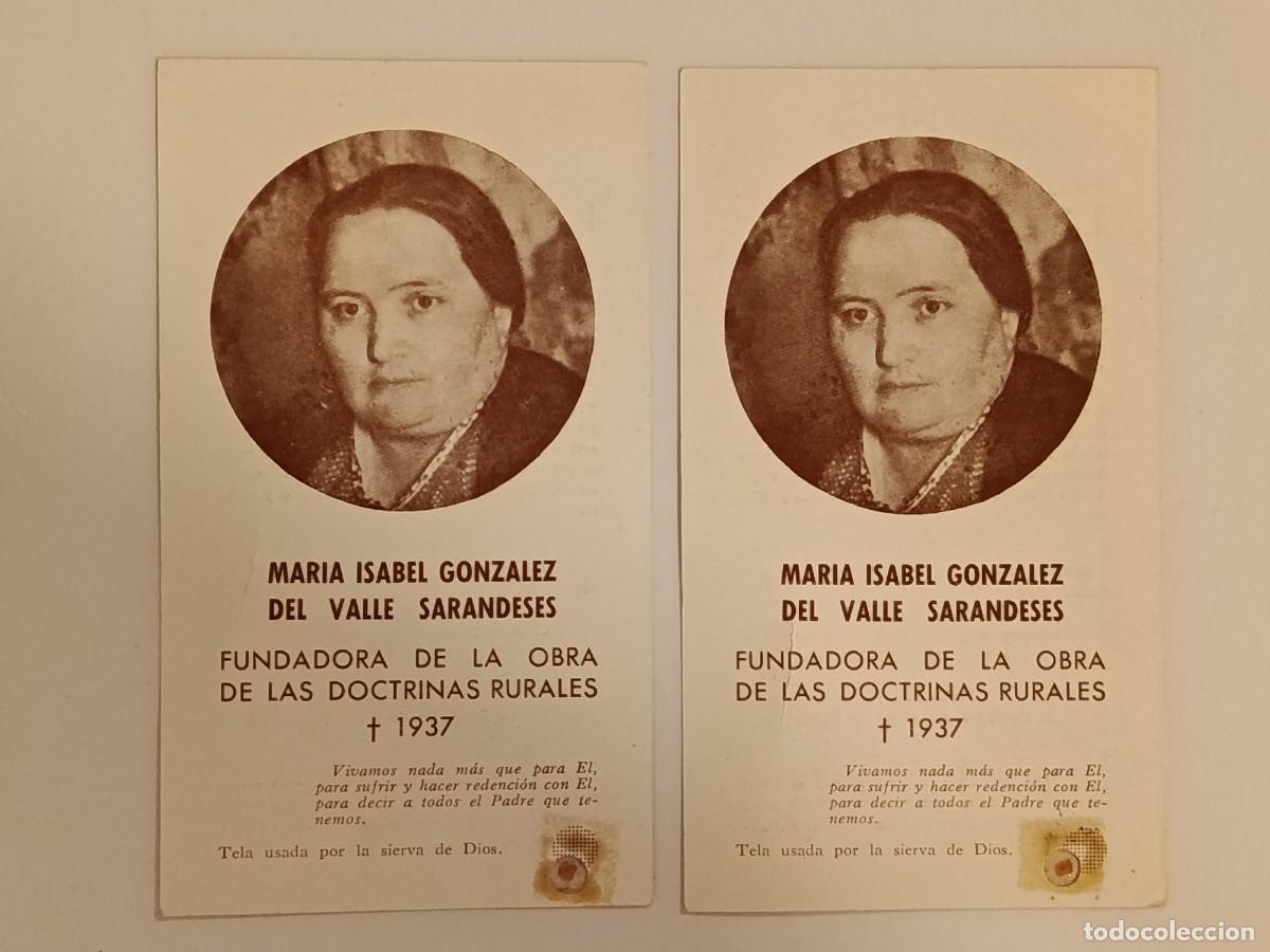 Postales: DOS RECORDATORIOS RELIGIOSOS DE MAR&Iacute;A ISABEL GONZ&Aacute;LEZ DEL VALLE SARANDESES. DOCTRINAS RURALES. 1938