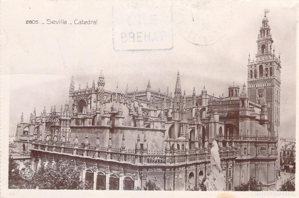 Postales: Postal de la Catedral de Sevilla y la Giralda, Espa&ntilde;a - Foto 1