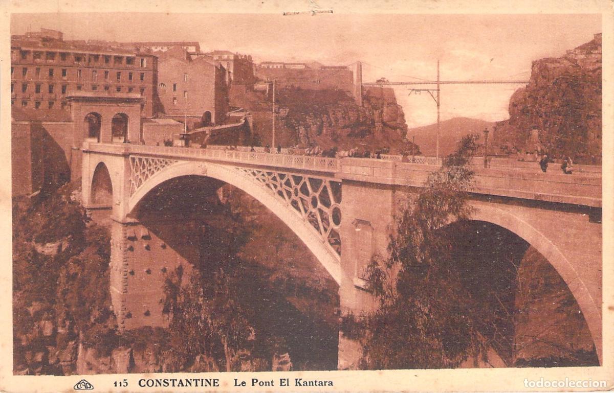 Cartoline: Postal de Constantine Argelia Puente El Kantara Vista del Desfiladero