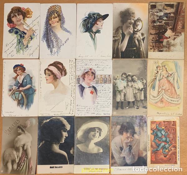 Postales: Lote 18 postales antiguas - Foto 1