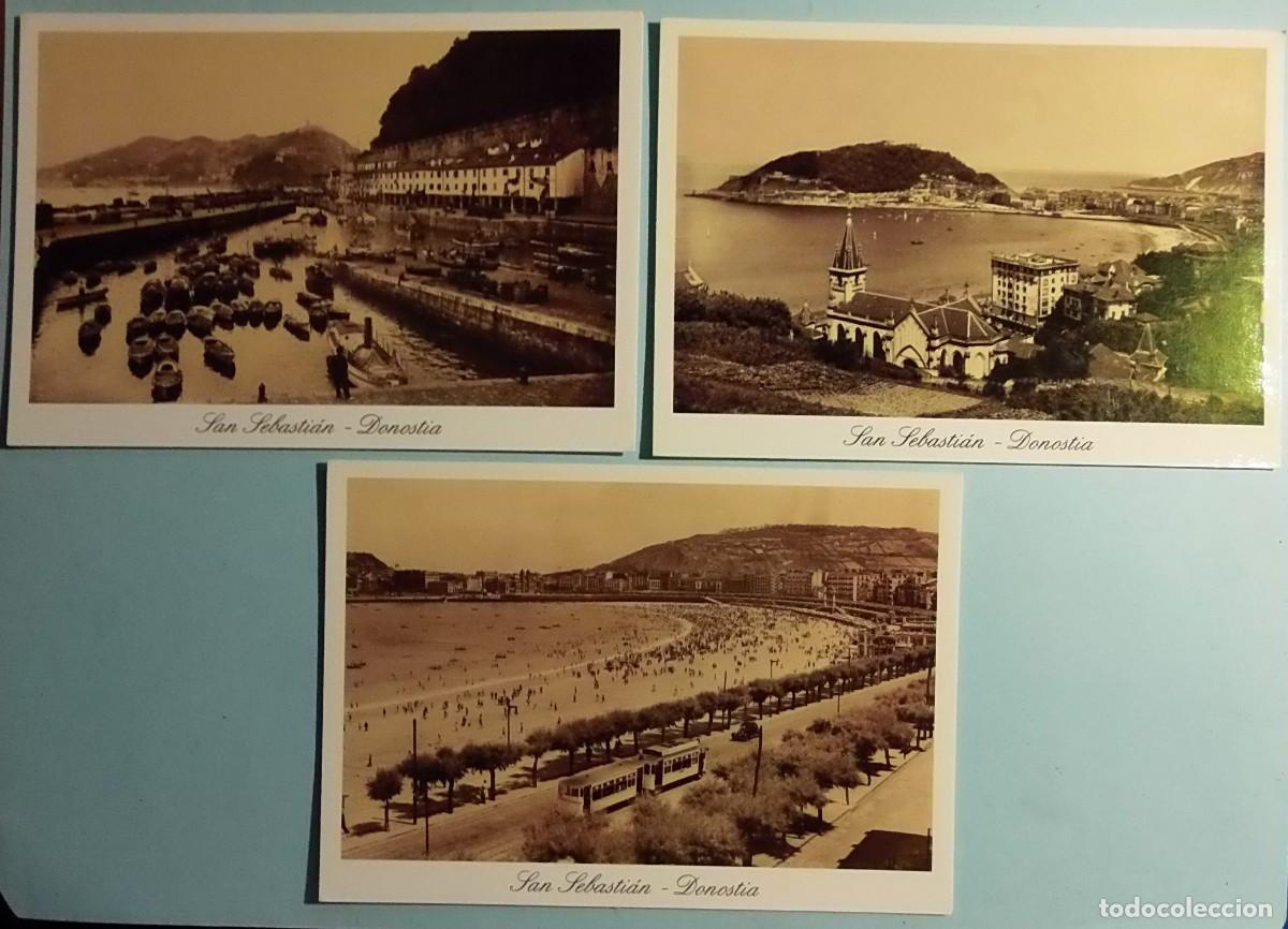 Postales: TARJETA POSTAL - SAN SEBASTIAN/DONOSTIA (EL PUERTO, PASEO DE LA CONCHA Y VISTA GENERAL).